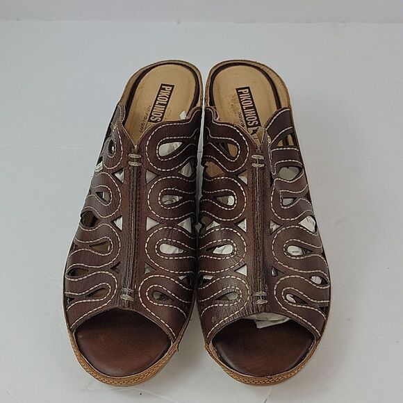 Pikolinos Capri CutOut Leather Comfort Wedge Women's Mule - Picture 11 of 14